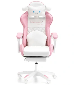 Moderní herní růžové dívčí křeslo masážní 