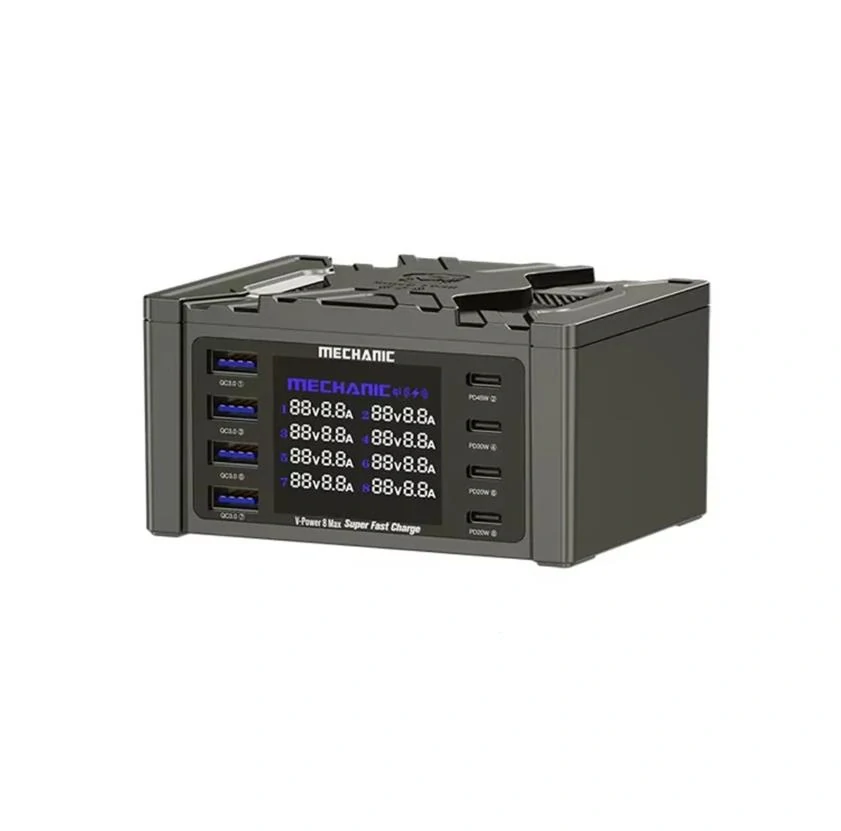 MECHANIC V-POWER 8 Max Profesionální nabíjecí stanice 115 W s 8 porty a bezdrátovým nabíjením