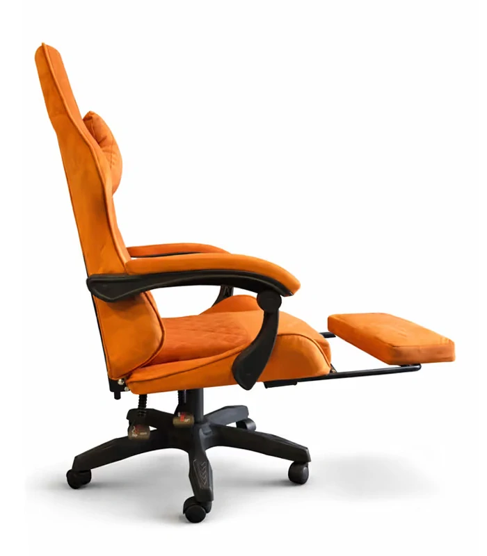 Komfortní kancelářské křeslo - Herní křeslo s podnožkou oranžové