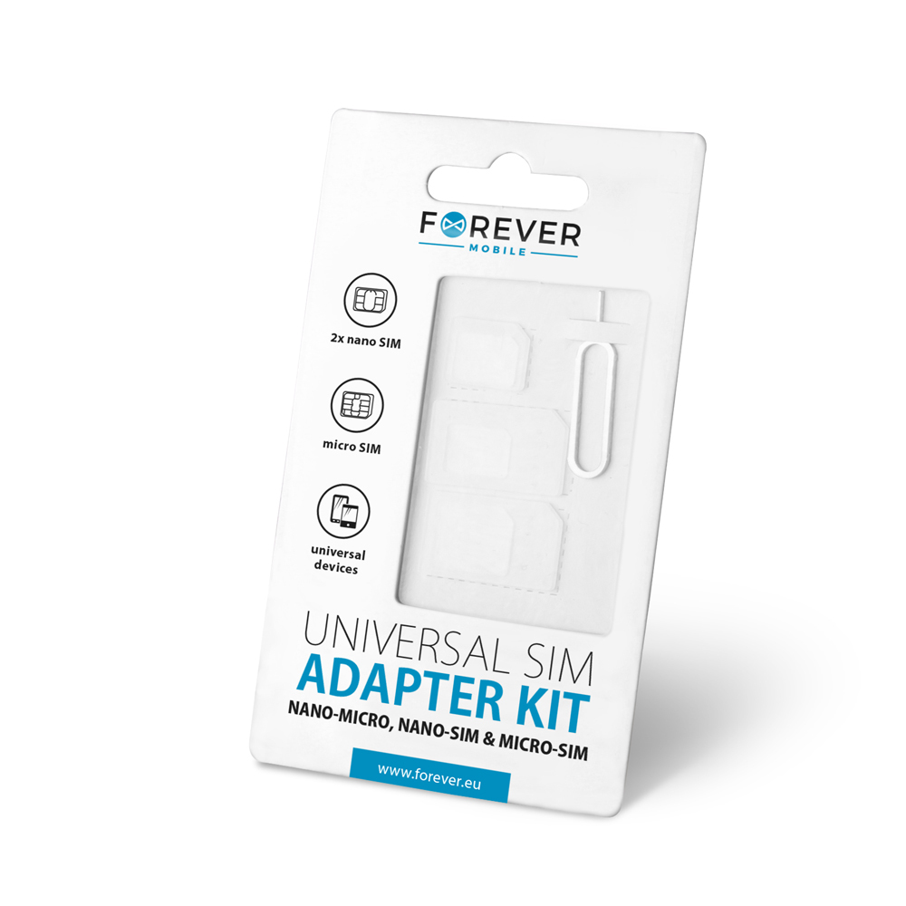 Adaptér SIM karet - adaptér Nano/microSIM bílý s otvírákem/klíčkem na SIM