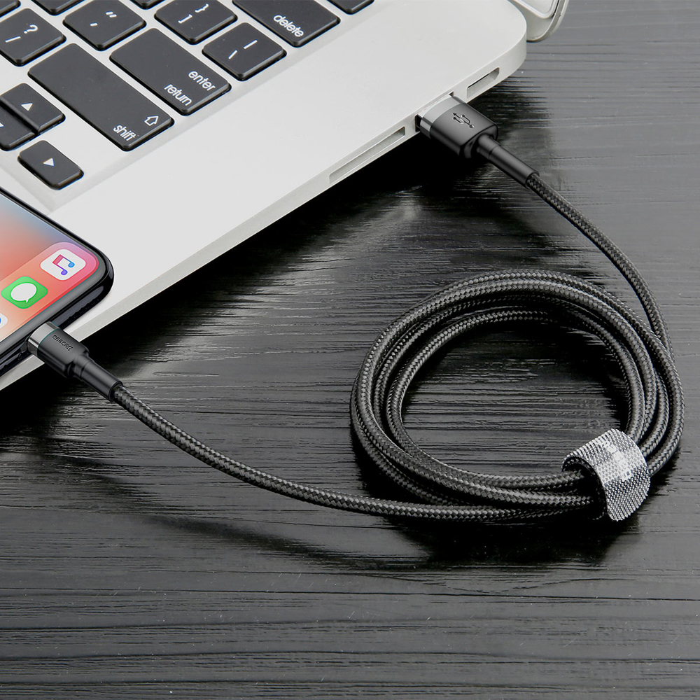 USB kabel Baseus Kevlar kabel rychlonabíjecí 2.4A 100cm černý