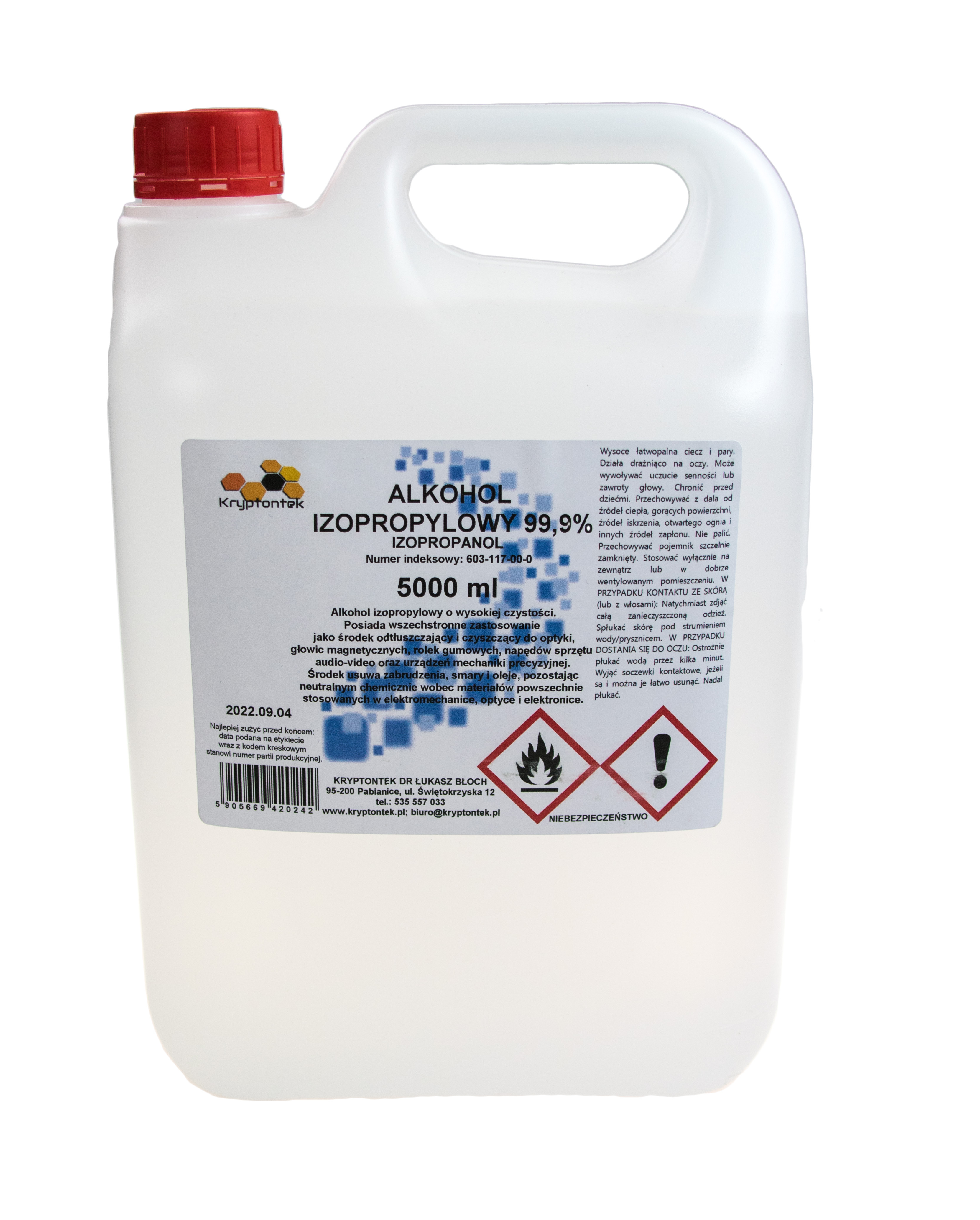 Isopropyl alkohol 99.9% 5l IPA - Isopropylalkohol 5kg
