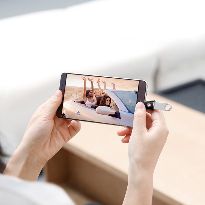 Baseus adaptér z USB do USB Typ-C OTG černý CATOTG-01