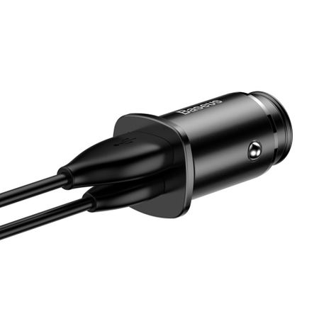 Nabíječka do auta Port Baseus USB Quick Charge 4.0 QC 4.0 i USB-C PD 3.0 SCP černý CCALL-AS01