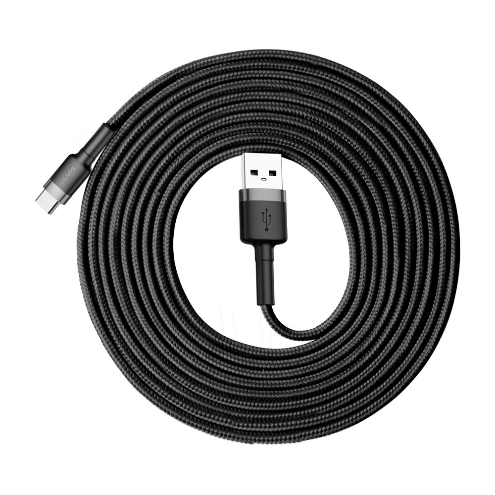Kabel nylonový Baseus USB / USB-C QC3.0 2A 3M černý CATKLF-UG1