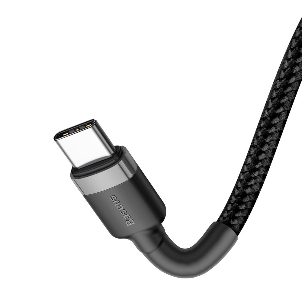 Nylonový kabel Baseus kabel USB-C PD / USB-C PD PD2.0 60W 20V 3A QC3.0 2M černý (CATKLF-HG1)