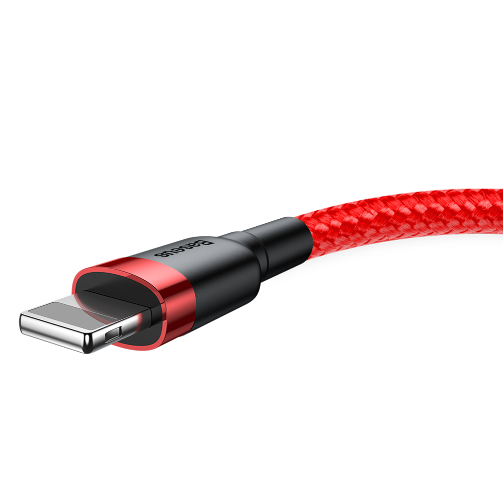 Kabel USB Baseus odolný nylonový kabel iPhone QC3.0 1.5A 2m červený CALKLF-C09