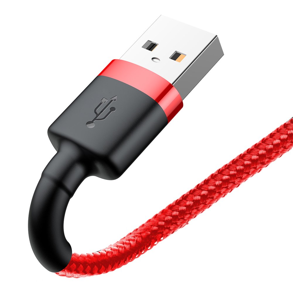 Nylonový kabel Baseus USB - lightning QC3.0 2A 3M červený Calklf-R09