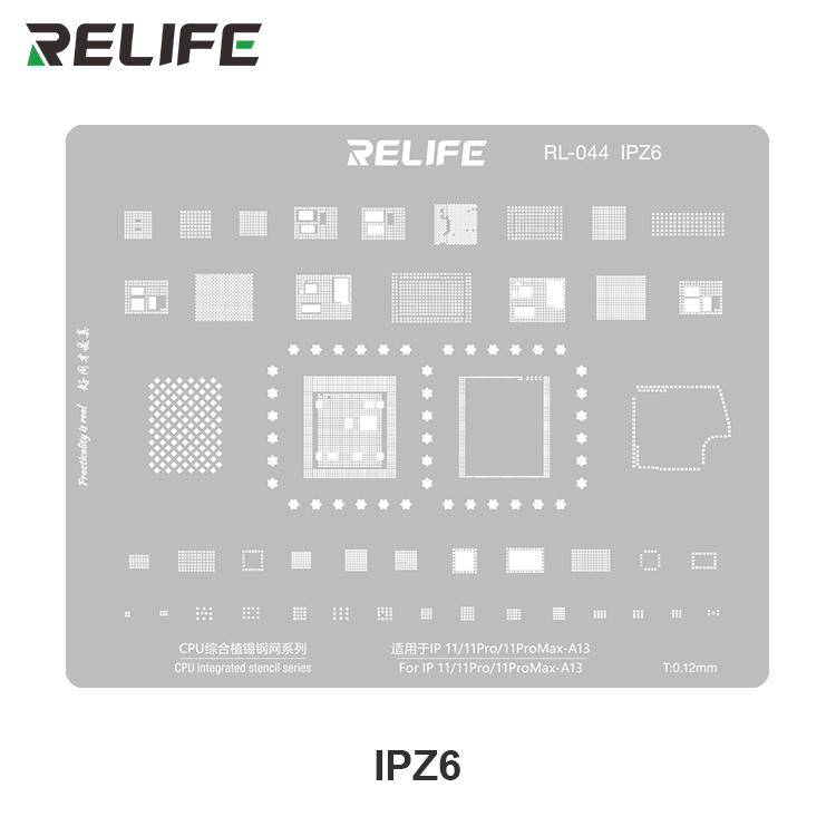 Šablona na opravu pro IC BGA iPhone 11 / 11 Pro / 11 Pro Max RELIFE RL-044 IPZ6