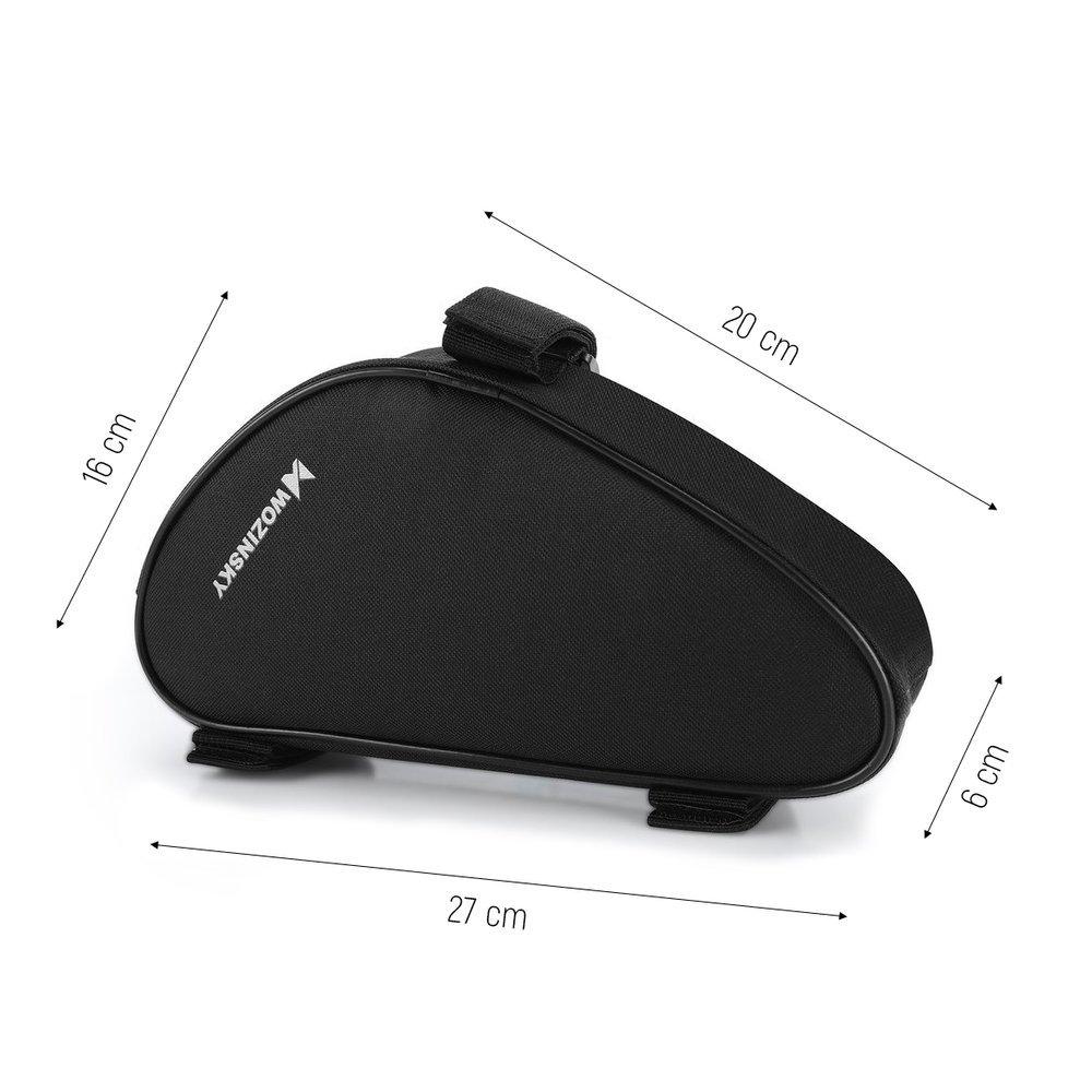 Wozinsky Cyklistická syntetická taška na rám kola 1,5 L černá WBB11BK 16 cm x 20 cm x 27 cm x 6