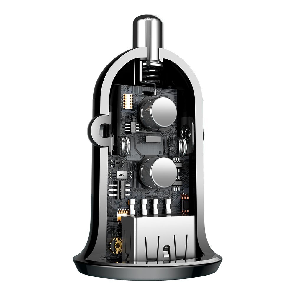 Adaptér do auta Baseus Grain Pro autonabíječka 2x USB 4,8 A černá CCALLP-01