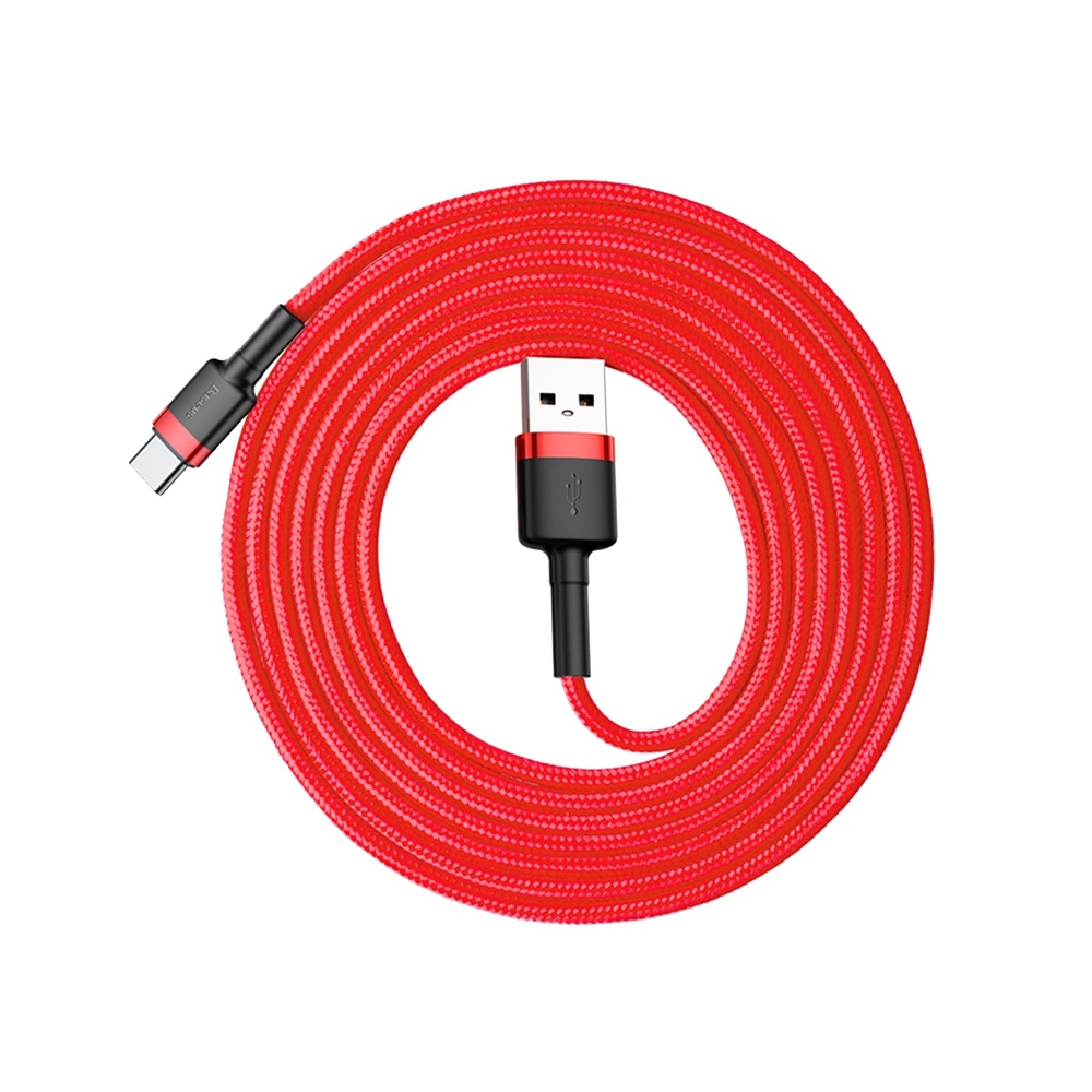 Baseus Cafule kabel odolný nylonový kabel USB / USB-C QC3.0 2A 2M červený CATKLF-C09