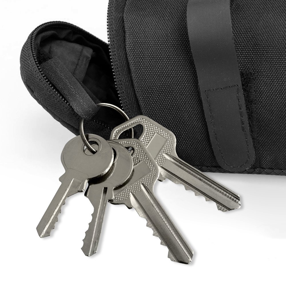 Wozinsky kvalitní nylovaná malá brašna pod sedlo na kolo 0,6l WBB8BK černá - podsedlová brašna na kolo, rozměry 15 cm x 7 cm x 7