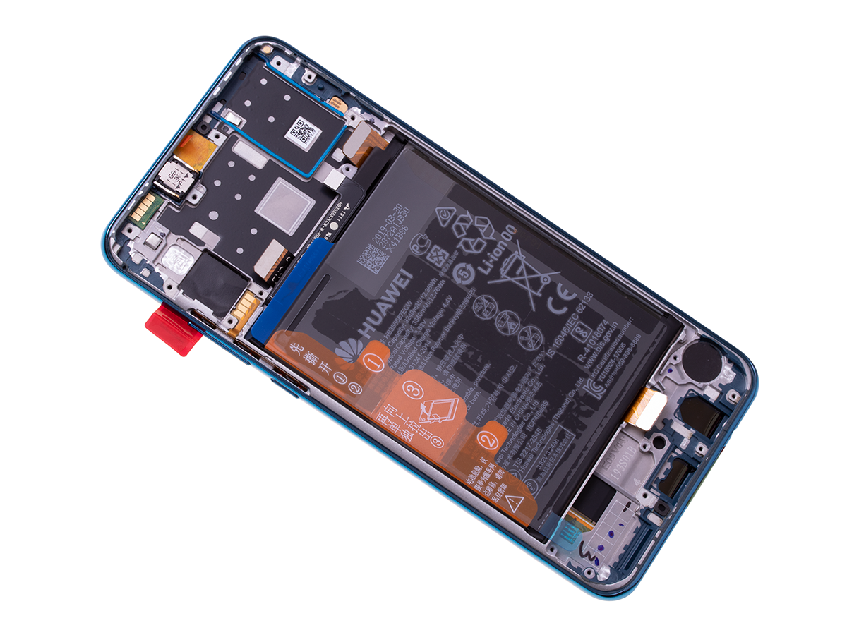 Originál LCD + Dotyková vrstva s baterii Huawei P30 Lite New Edition 2020 Peacock Blue
