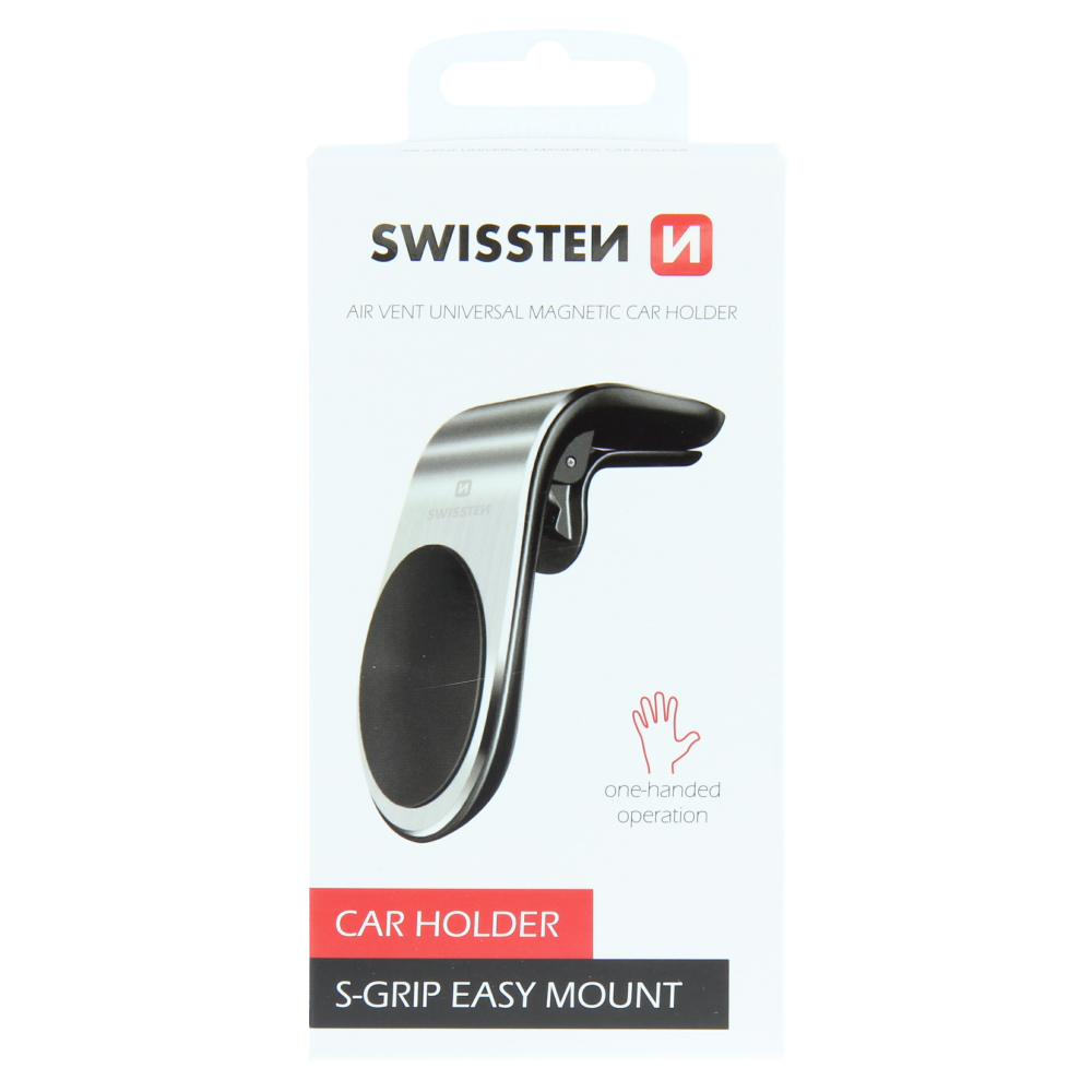 Swissten magnetický držák do auta Easy mount stříbrný do ventilační mřížky