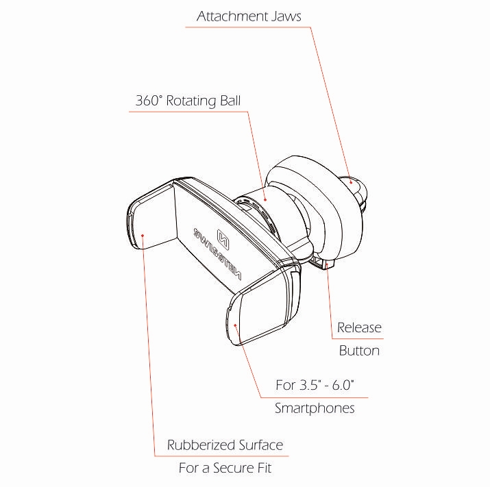 Swissten držák do auta S-GRIP AV-2 - do ventilační mřížky s rozměry od 3,5" do 6".
