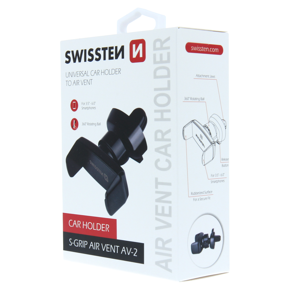 Swissten držák do auta S-GRIP AV-2 - do ventilační mřížky s rozměry od 3,5" do 6".