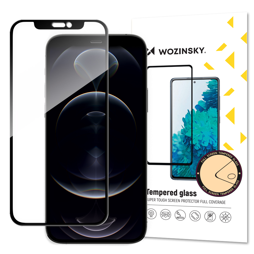Ochranné tvrzené sklo iPhone 13 Pro Max černé celoplošné lepení