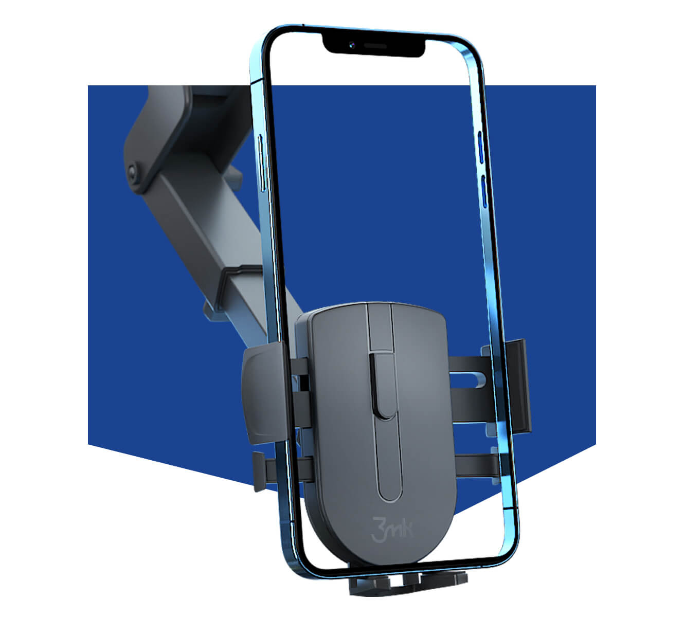 3MK Twist Automatický držák do auta Drive & Charge™ na čelní sklo i palubní desku - snadná montáž a demontáž držáku bez ztráty jeho adhezivních vlastností