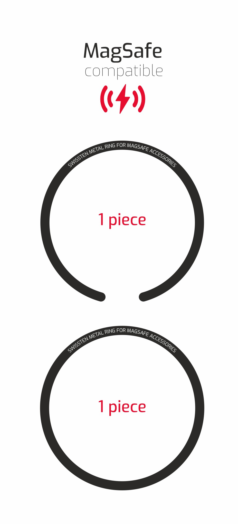 Swissten set kovových podložek pro MagSafe pouzdra