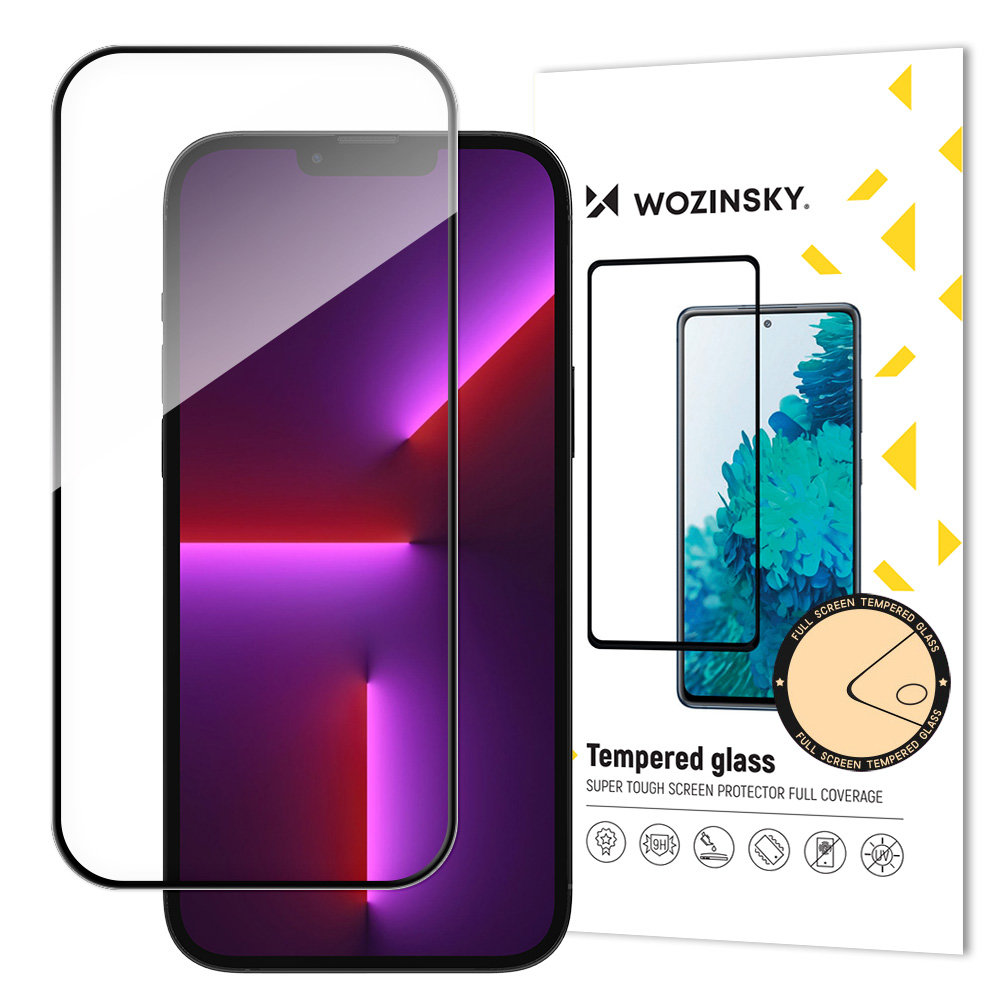 Ochranné tvrzené sklo iPhone 14 Pro Max černé celoplošné lepení