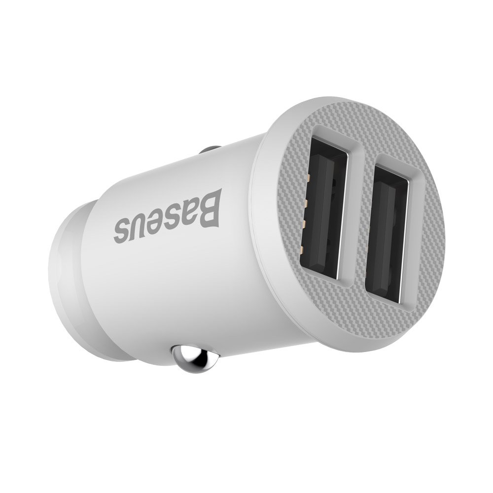 Baseus Grain Car Charger Mini univerzální autonabíječka do zapalovače 2x USB 3.1A bílá CCALL-ML02