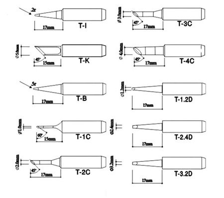 Hroty pro pájecí stanice - soldering stations 10ks v setu