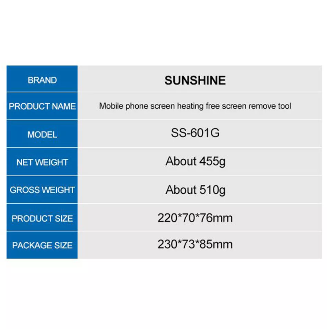 LCD separátor - Sunshine SS-601G