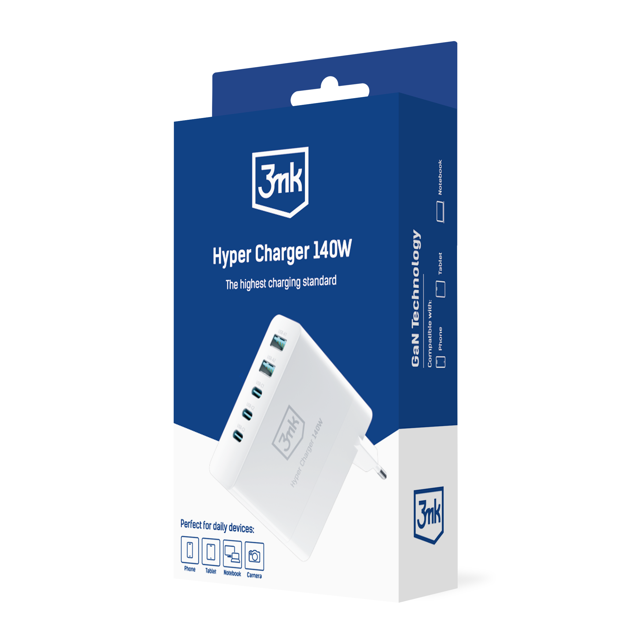 3mk Hyper GaN Síťová nabíječka140W 5 USB portů – nabíjí až 5 zařízení současně