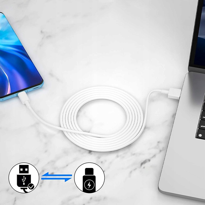Originální Xiaomi 6A 120W QC USB-C kabel 1m bílý BULK