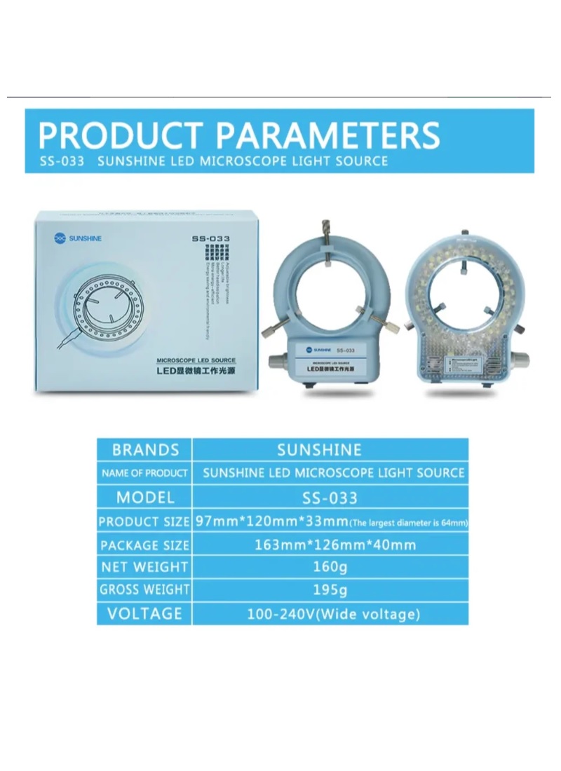LED lampa do SUNSHINE SS-033 pro osvětlení stereoskopických mikroskopů