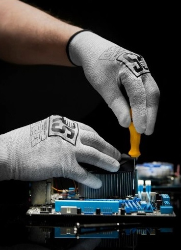 ESD protiskluzové bezprašné rukavice velikost L, pár