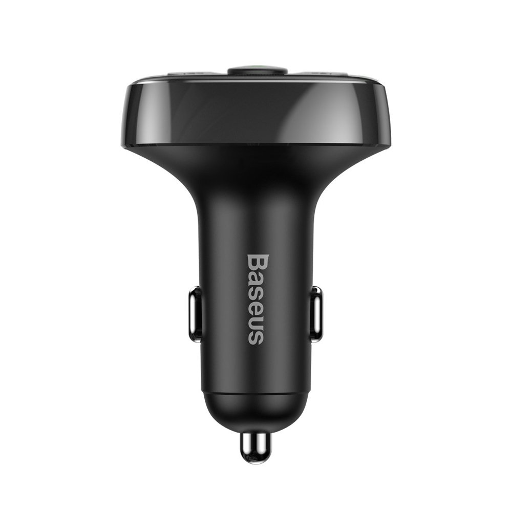 Baseus T-Type Transmiter FM Bluetooth - autonabíječka MP3 2xUSB TF microSD 3.4A černá CCTM-01
