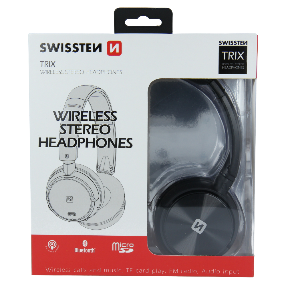 Swissten sluchátka wireless stereo Trix černá