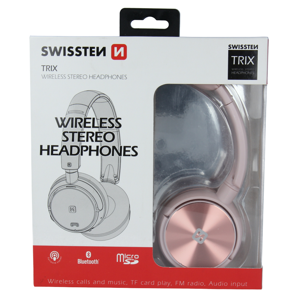 Swissten sluchátka wireless stereo Trix růžová