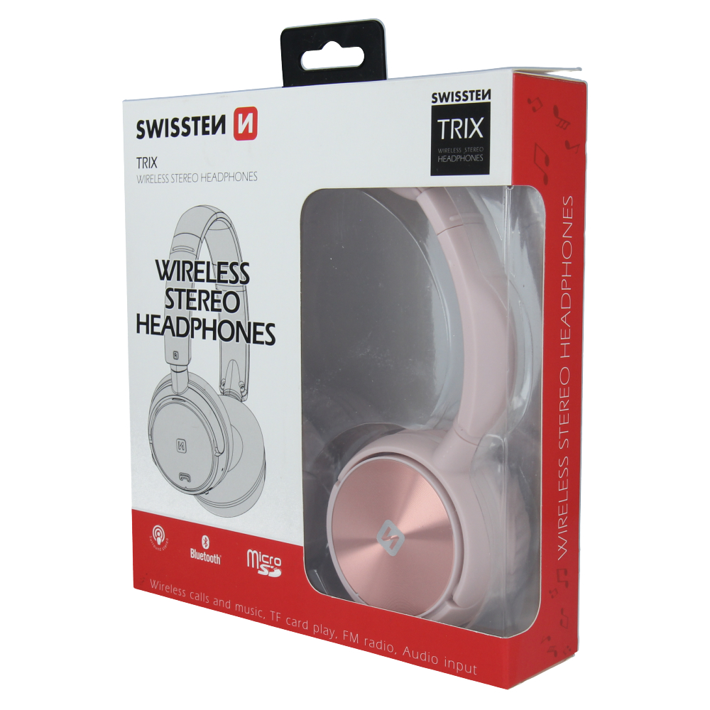 Swissten sluchátka wireless stereo Trix růžová