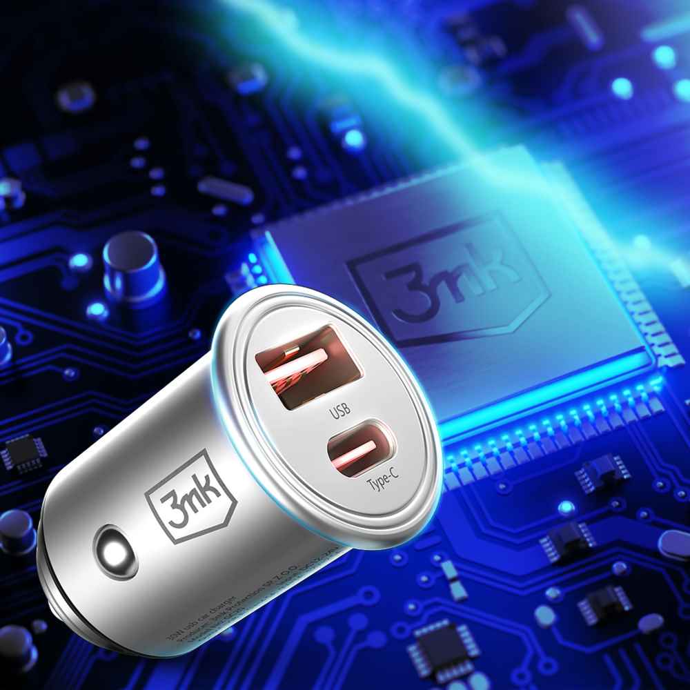 3mk nabíječka do auta 45W - Hyper Car Charger USB + USB-C