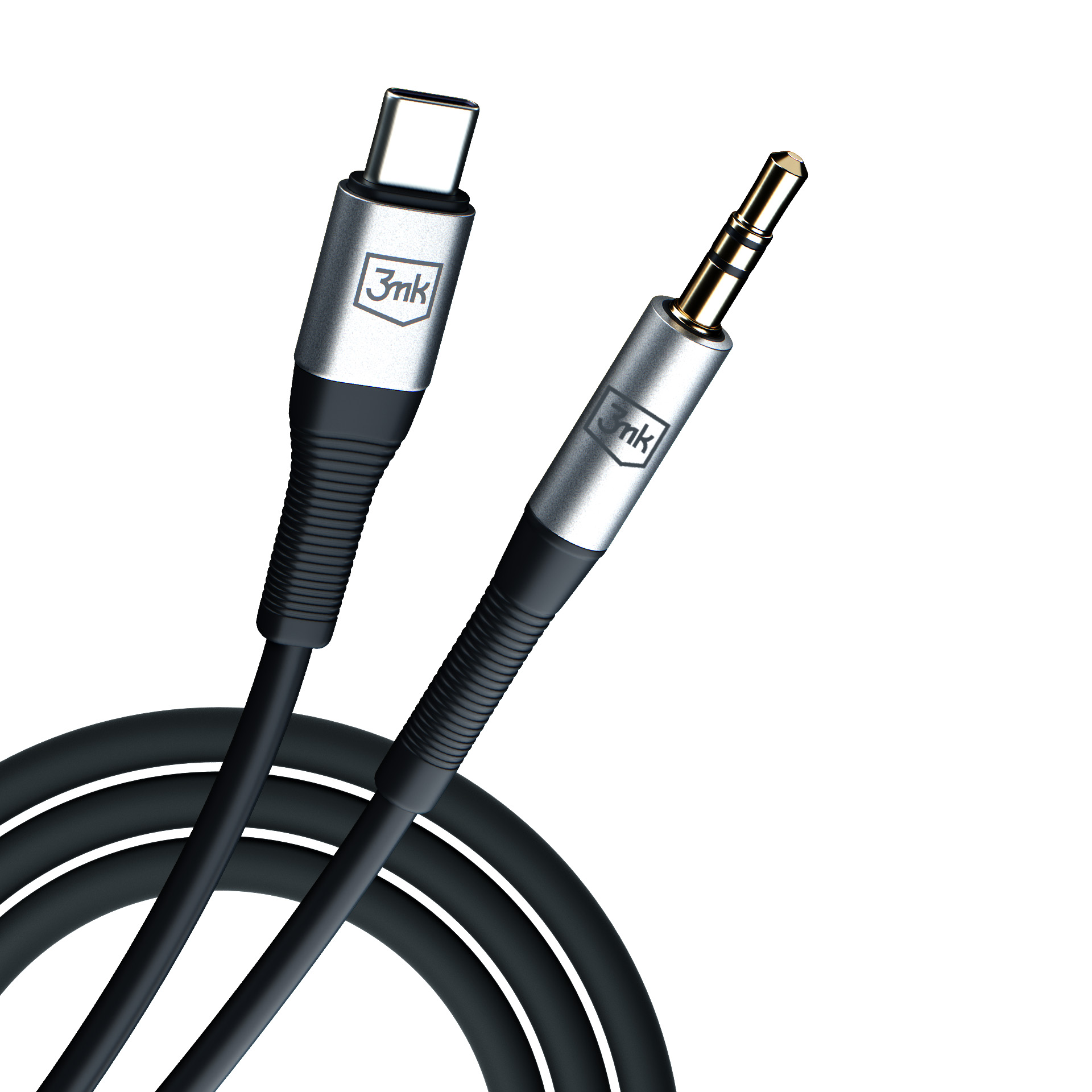 3MK kabel AUX USB-C - Jack 3,5 mm černý