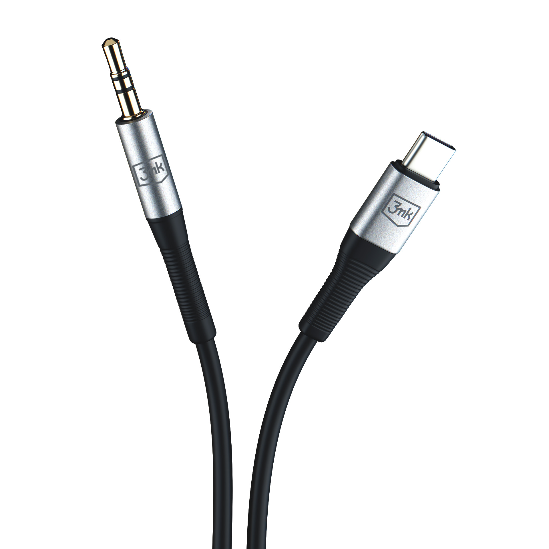 3MK kabel AUX USB-C - Jack 3,5 mm černý