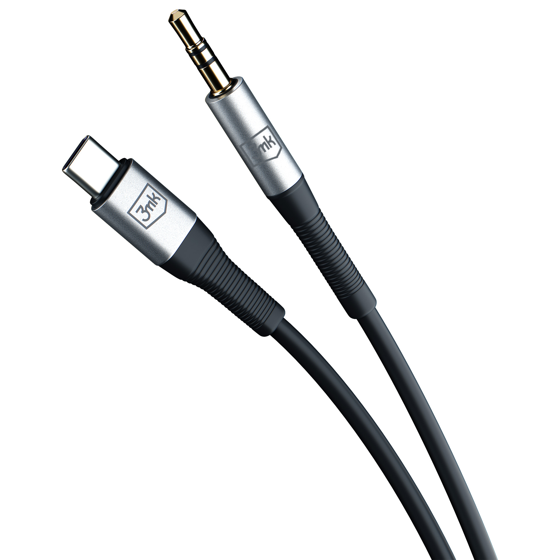 3MK kabel AUX USB-C - Jack 3,5 mm černý