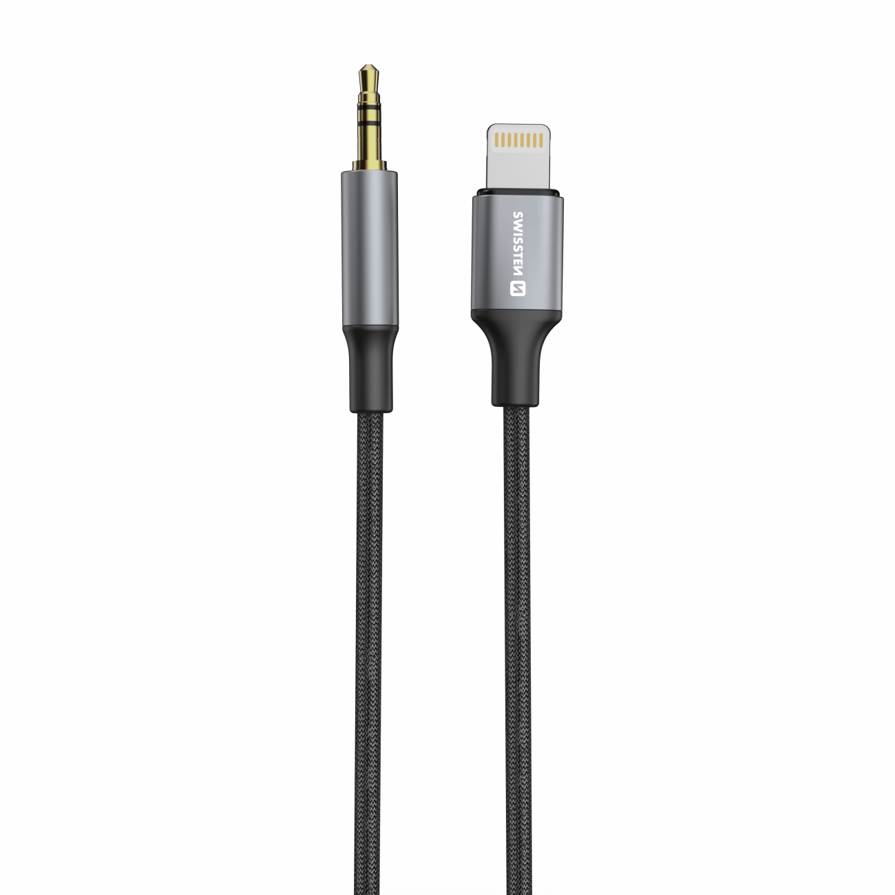 Swissten audio kabel Lightning Jack 3,5mm textilní 1,5m
