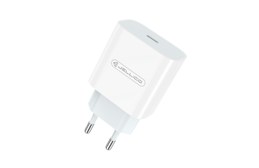 Jellico síťová nabíječkaAK180 PD 20W USB-C+ kabel USB-C / Lightning bílá