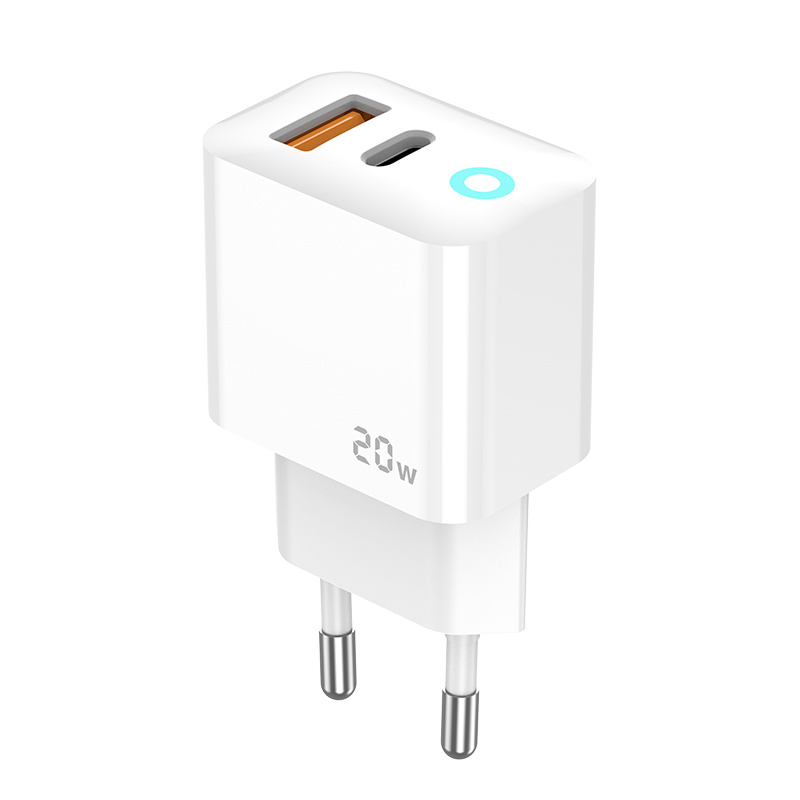 JELLICO síťová nabíječka - EU11 PD 20W 1xUSB-C + 1xUSB QC3.0 bílá