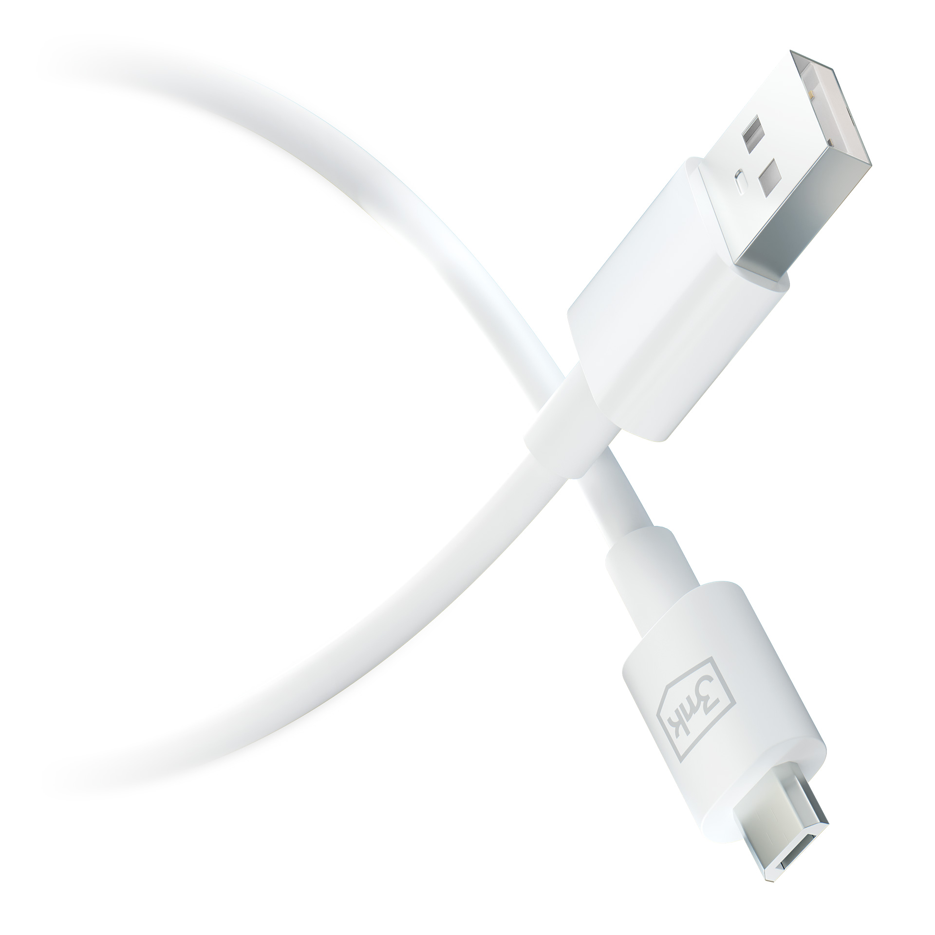 3MK Hyper kabel USB-A na MicroUSB 2,4A 1,2 m bílý