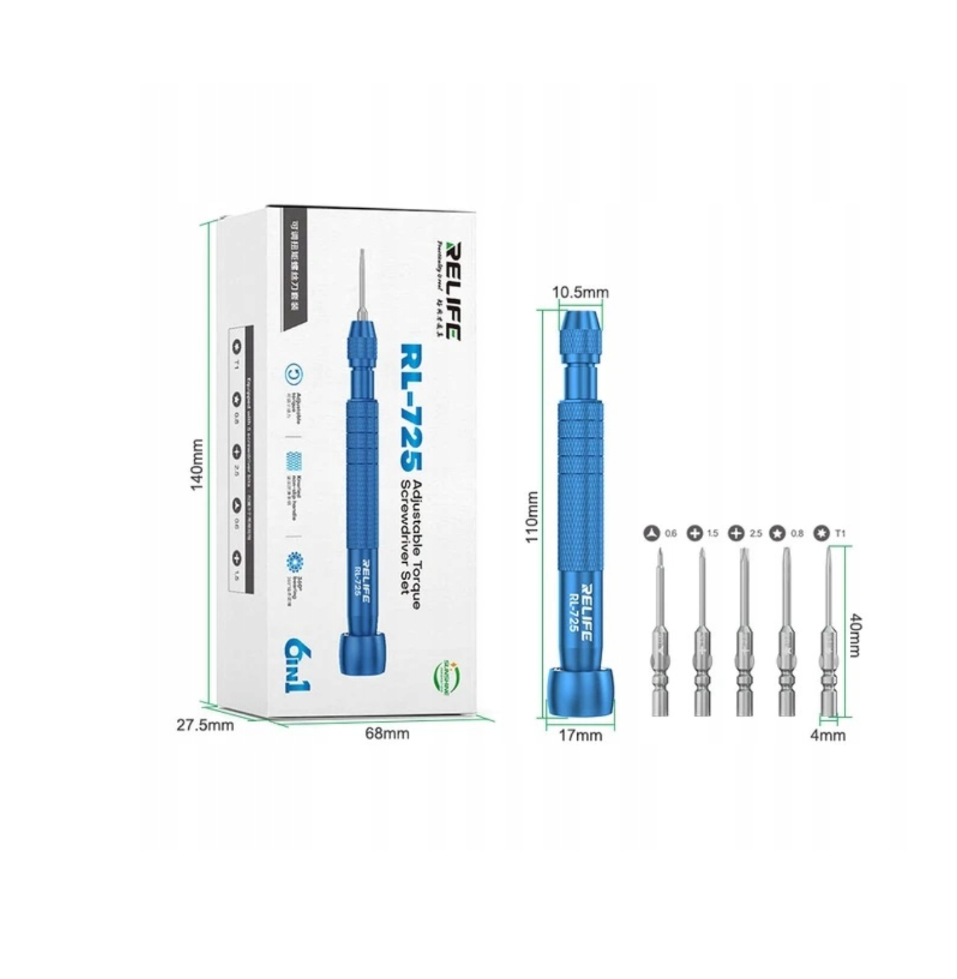 RELIFE RL-725 Dynamometrický šroubovák 6v1