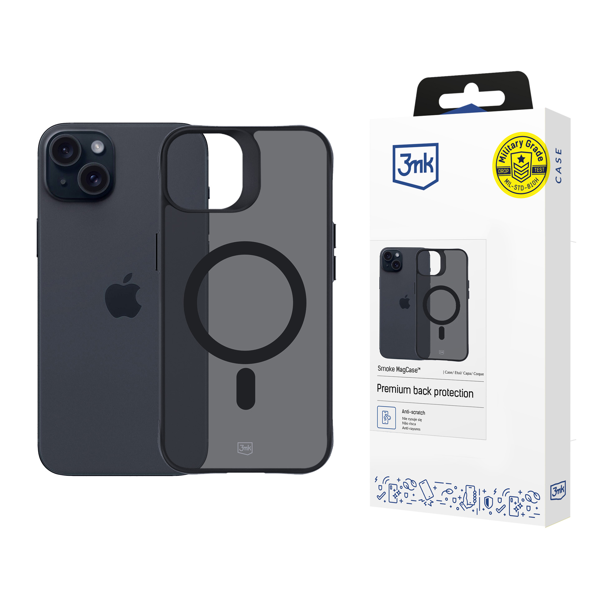 Kryt MagSafe 3mk Smoke MagCase iPhone 15 Plus kouřový