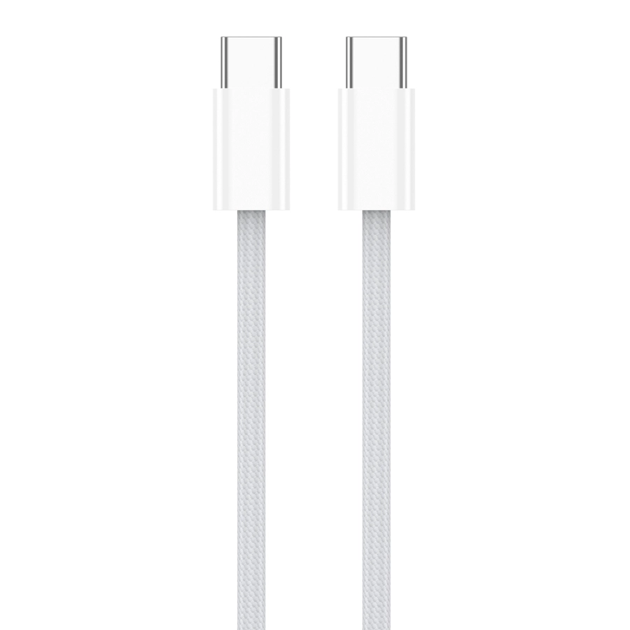 Kabel Jellico IP15 USB-C/USB-C 60W 1m nylonový oplet bílý
