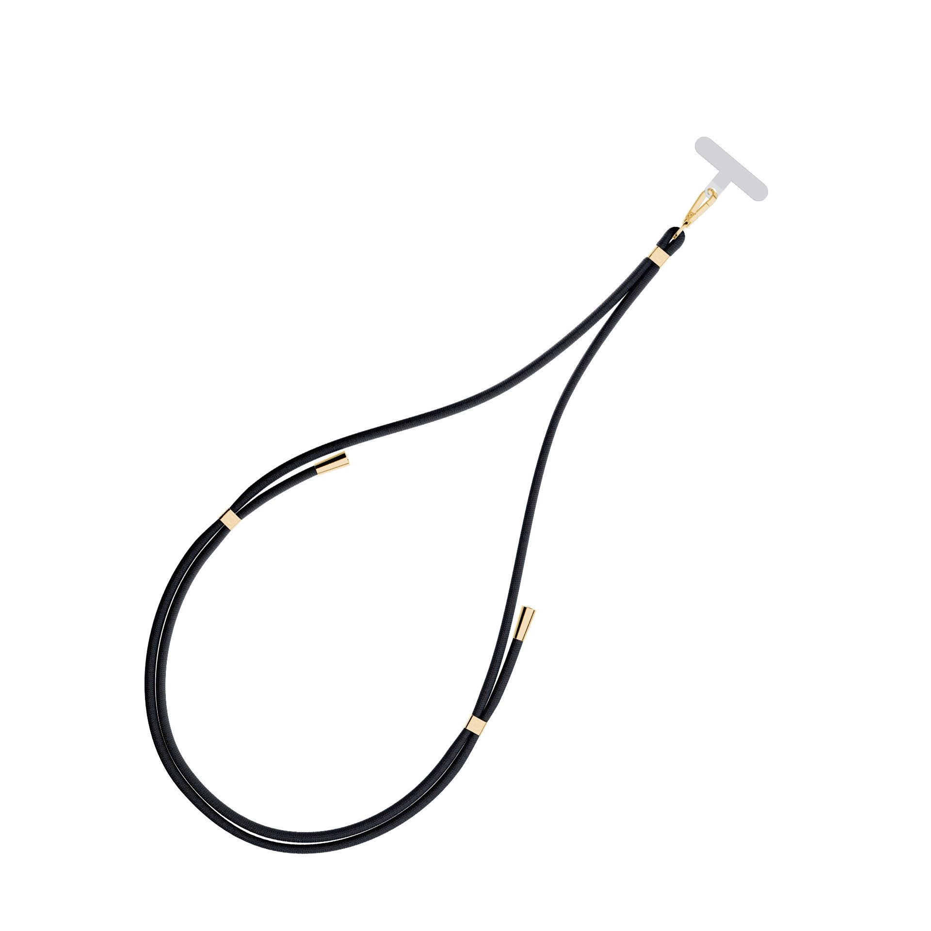 3mk EasyClip šňůrka na telefon černo-zlatá - Funkční a stylový doplněk pro váš telefon