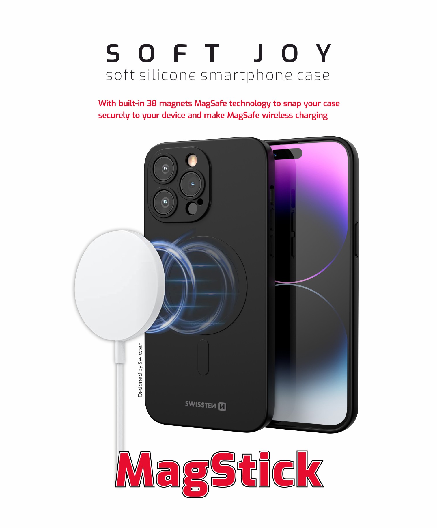 Swissten obal iPhone 16 černý Soft Joy Magstick Magsafe