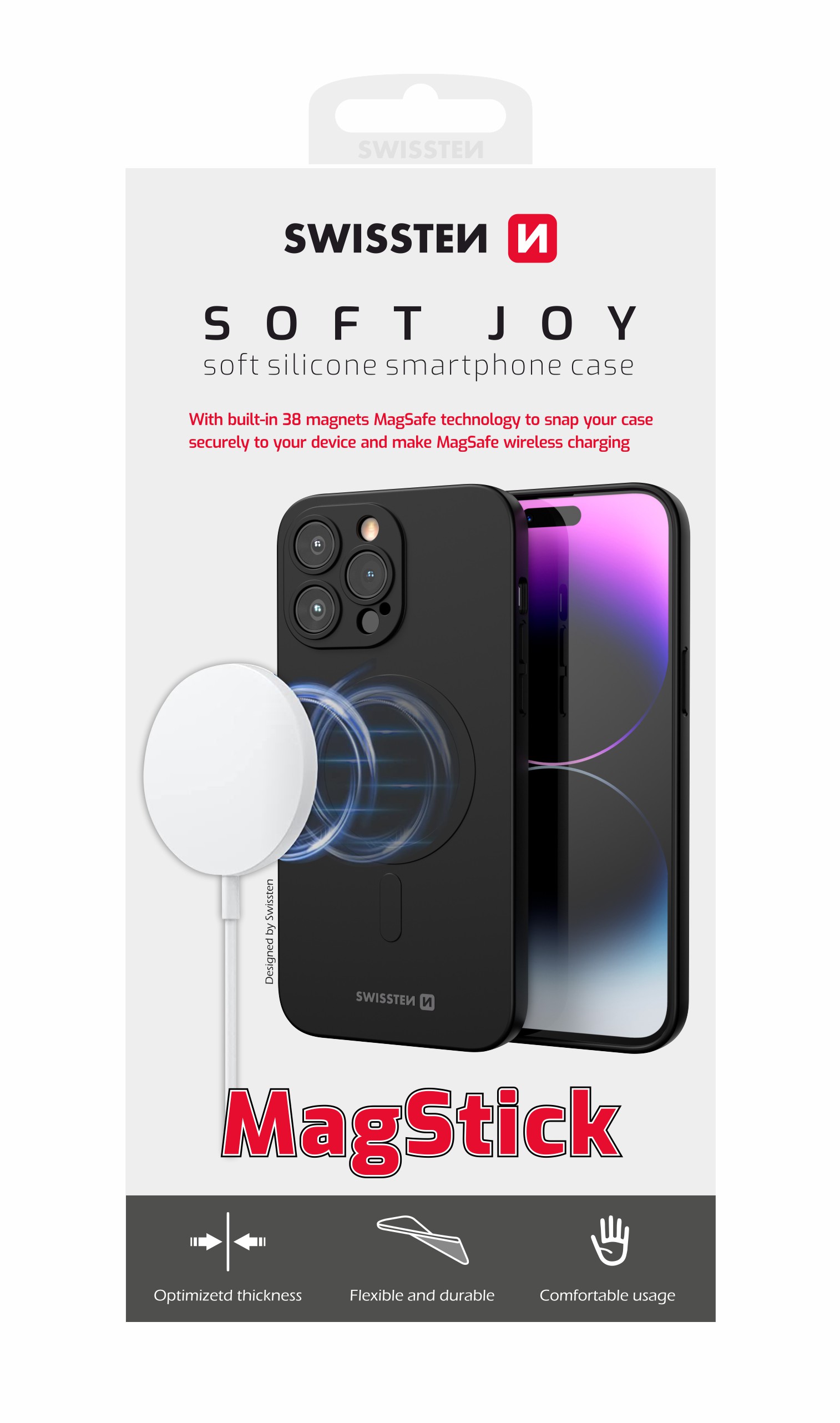 Swissten obal iPhone 16 černý Soft Joy Magstick Magsafe